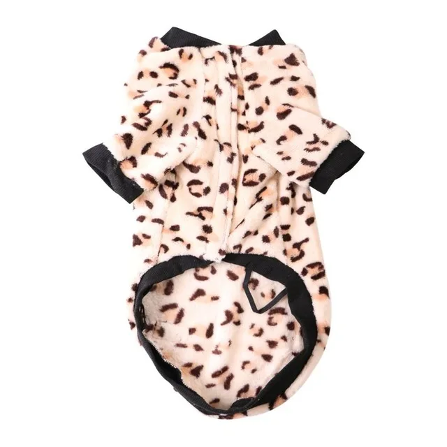 beige Новая модная одежда для домашних животных на осень и зиму, бархатное флисовое пальто на липучке для собак, леопардовая зимняя куртка для собак, жилет - Цвет: beige