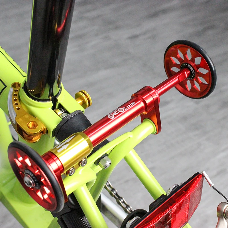 Meijun Easy Wheel Extension Telescopic Bar Set 80mm verbreding aluminiumlegering voor Brompton 3Sixty (Multi Color