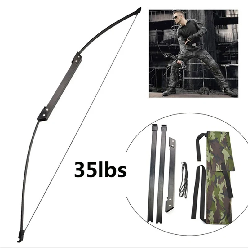 Portátil com Bolsa Puxar em Linha Reta para a Caça Tiro com Arco Tiro ao ar Dobrável Longbow Takedown Arco 54 Polegadas Livre Lbs 30-50 2 Polegadas Portátil com Saco Puxar Em Linha
