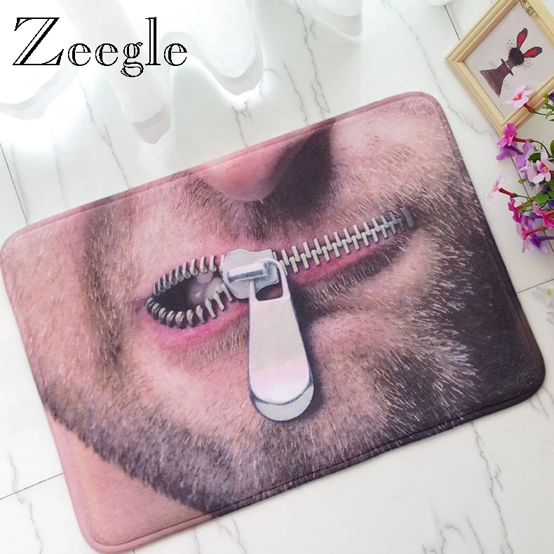 Zeegle Welcome Door Mat Funny Printed Floor Mat Carpet Flannel Hallway Mats Anti Slip Floor Rugs for Living Rooms