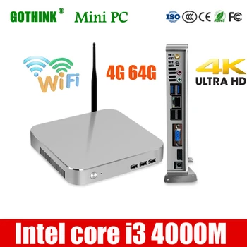 

GOTHINK mini pc with WiFi Intel core i3 4000M Dual core four thread 1.7Ghz frequency support WIN7/8/10 LINUX system pocket pc