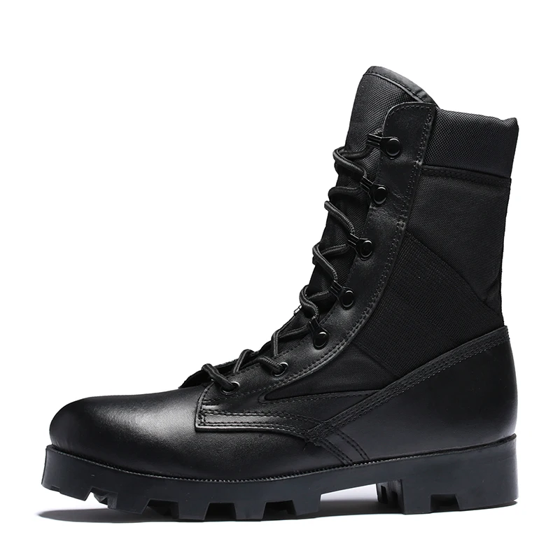 black Brand Leather Boots For Male Botas Breathable Fashion Footwear Men Boots Autumn And Winter Shoes Plus Size 39~45 - Цвет: black