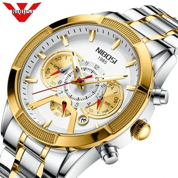

Relogio Masculino NIBOSI New Sport Chronograph Mens Watches Top Brand Luxury Steel Quartz Clock Waterproof Big Dial Watch Men