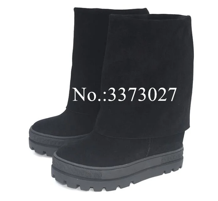 

Woman Sexy Increasing Heel Platform Mid-calf Boots Fashion Lady 8cm Heel Wedge Boots New Female Short Casual Boots Dropship