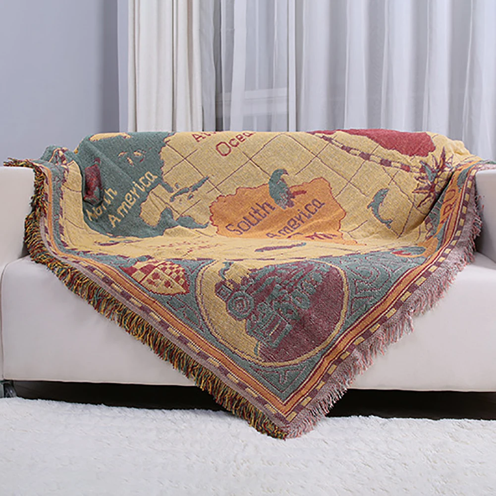 130x180 см карта мира хлопок плед кресло для отдыха одеяло, простыня товары для дома