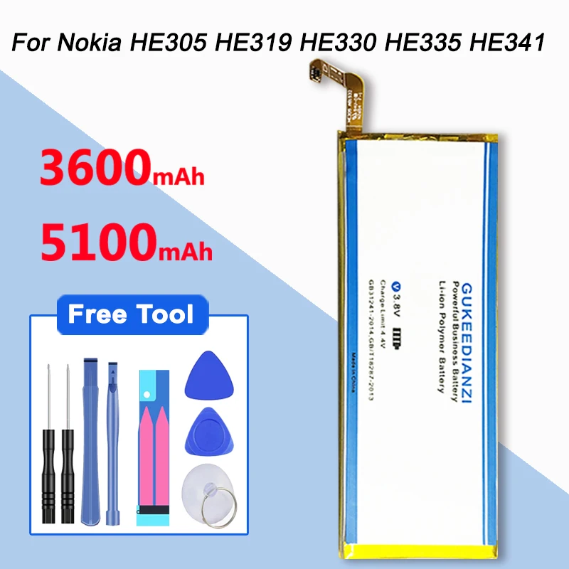GUKEEDIANZI батарея мобильного телефона для Nokia HE305 HE319 HE330 HE335 HE341 Высокое качество замена батареи
