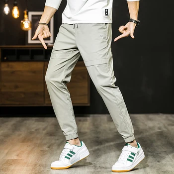 

2020 Summer New Drawstring Men's Boys Teen Casual Cargo Pants Joggers Soft Slim Fit Chinos Track Fashion Trousers Pants & Capris