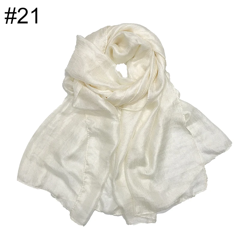 Роскошный женский шарф мерцающие простые шарфы шелковые мягкие мусульманские хиджаб Великолепная Пашмина echarpe обертка модное кашне горячая распродажа - Цвет: 21