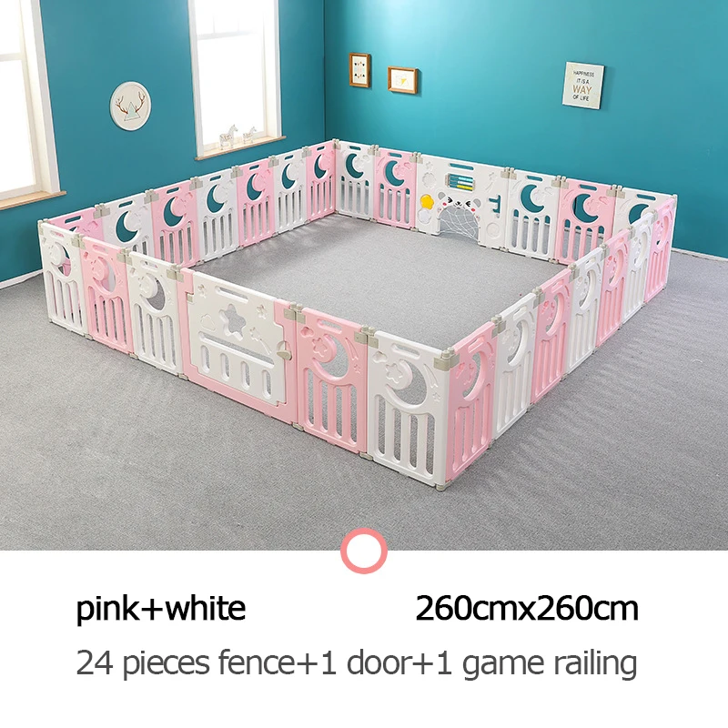 pink white 10 Детский Манеж Детский бассейн мяч новорожденный забор Манеж Детский Бассейн Детский Манеж Детский защитный барьер складной детский манеж игра - Цвет: pink white 10