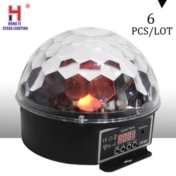 

Mini Voice Activated Crystal Magic Ball Led 27W Stage Disco Ball Projector Party Lights Flash DJ Lights for Home KTV (6pcs/lot)