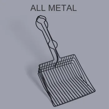 

Pet Cat Litter Shovel Black Metal Hollow Filter Cat Litter Strong and Durable Hanging Convenient Storage Pet Supplies