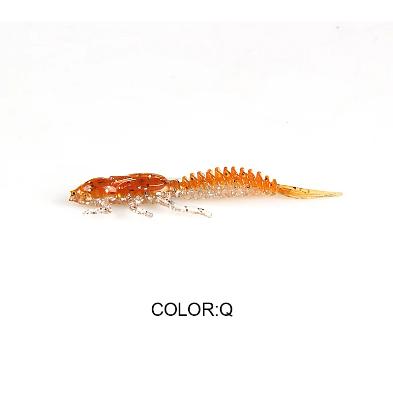 2019New Reach Soft Lures Soft Plastic Lures Larva 6cm/5cm Floating Freshwater Swimbaits Silicone Soft Bait Worm For Fishing - Цвет: Q