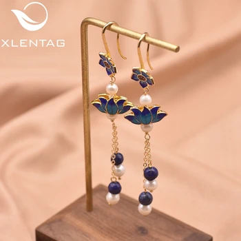 

XlenAg Street Style Pendant Earrings Cute Butterfly Shape Natural Freshwater White Pearl Handmade Gift Jewelry Mujer GE0975