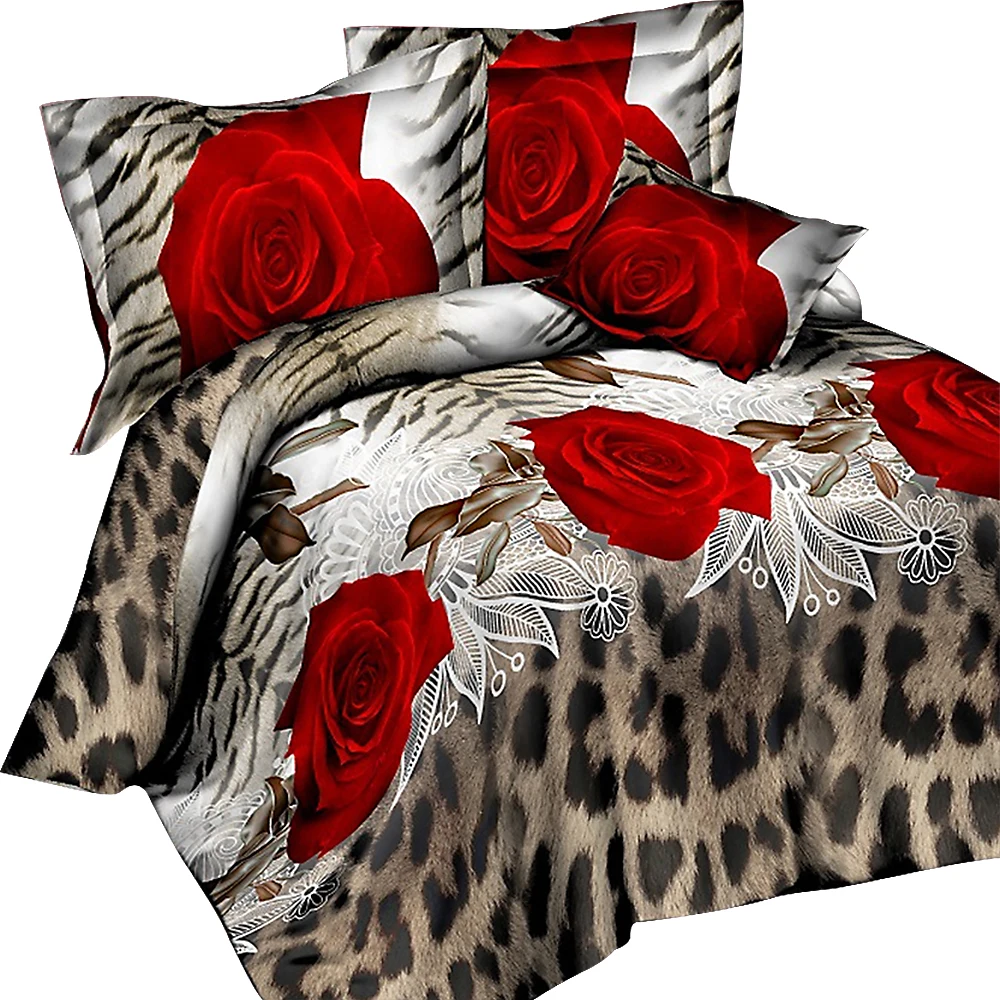 

DIDIHOU 3/4PCS Floral Bedding Set 3D Flowers Printed Polyester Duvet Cover Bedsheet with Pillow Sham Comforter Bedding Sets