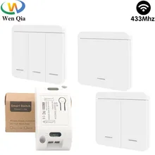 433Mhz Wireless Wall Switch and AC 110V 220V Smart Light Switch 10A Relay Receiver Rf 86 Wall Panel Transmitter for Light Lamp