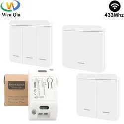 433Mhz Wireless Wall Switch and AC 110V 220V Smart Light Switch 10A Relay Receiver Rf 86 Wall Panel Transmitter for Light Lamp