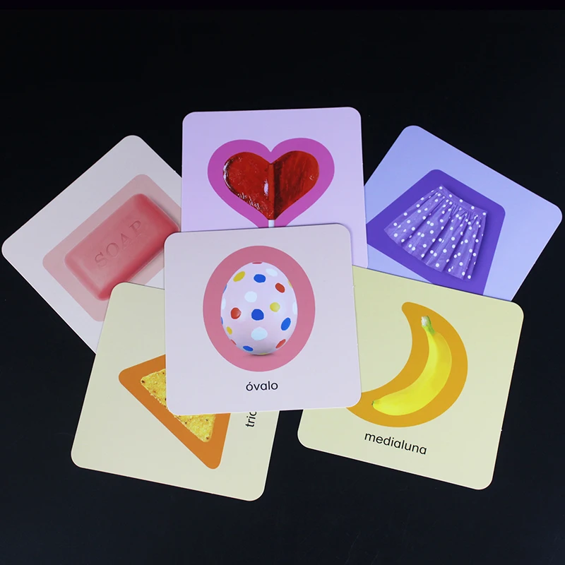 10 Style Kids Learning Spanish Frutas/Animales/Verduras Tarjetas Cognitive FlashCards Montessori Educational Card For Children 2