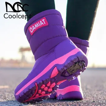 

CoolCept New Waterproof Snow Boots For Women Non-Slip Ankle Boots Winter Warm Plush Fur Outdoor Women Footwear Size 36-40