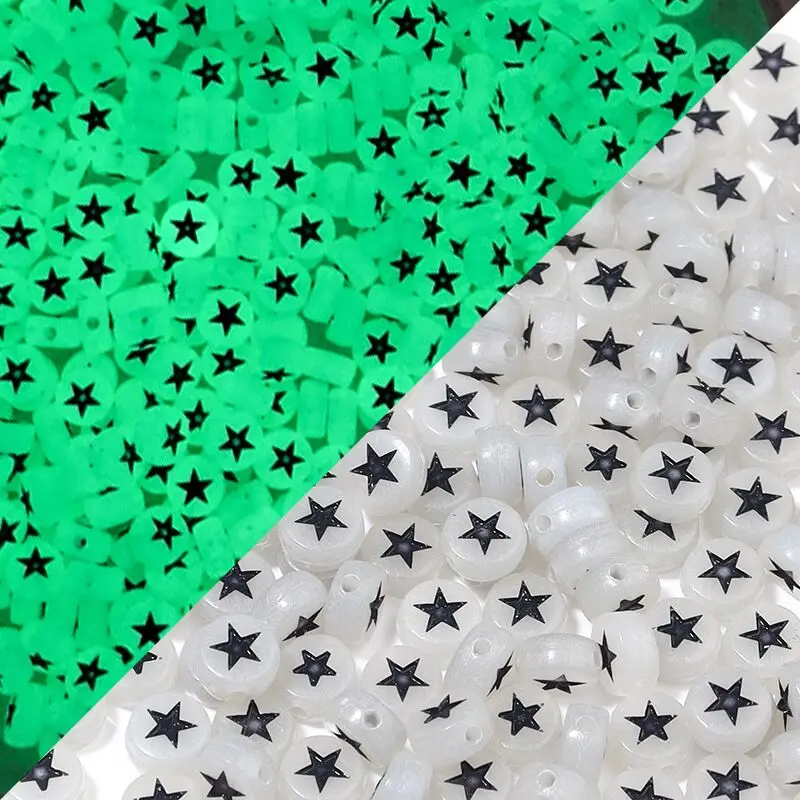 100pcsDIY Beaded Material Early Education Acrylic Stars Peach Heart Letters Luminous Flat Beads 11 H87e3dcff76aa461dbeca6966e03b1c1aj