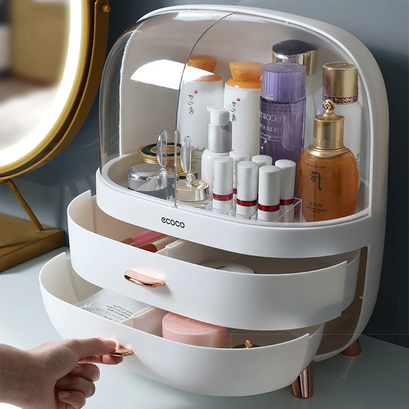 Cosmetic Storage Box Makeup Drawer Organizer Jewelry Nail Polish Make Up Container Desktop Storage Case