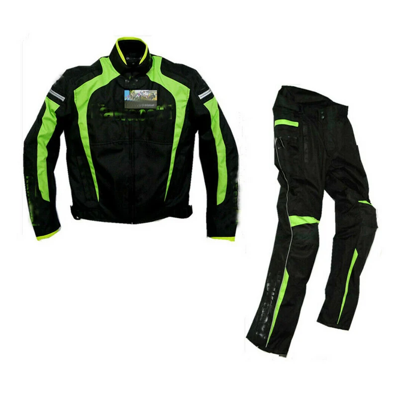 

Mens Team Motorcycle jacket clothing racing riding pants MOTO Motocross Windproof warm Off-Road rotective pant suit for Kawasaki