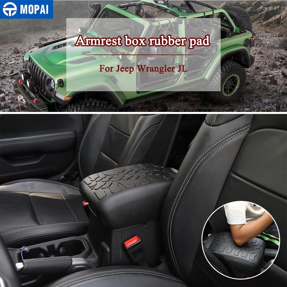 MOPAI крышка подлокотника для Jeep Wrangler JL+ резиновый ящик для хранения в подлокотнике автомобиля Накладка аксессуары для Jeep Wrangler JL