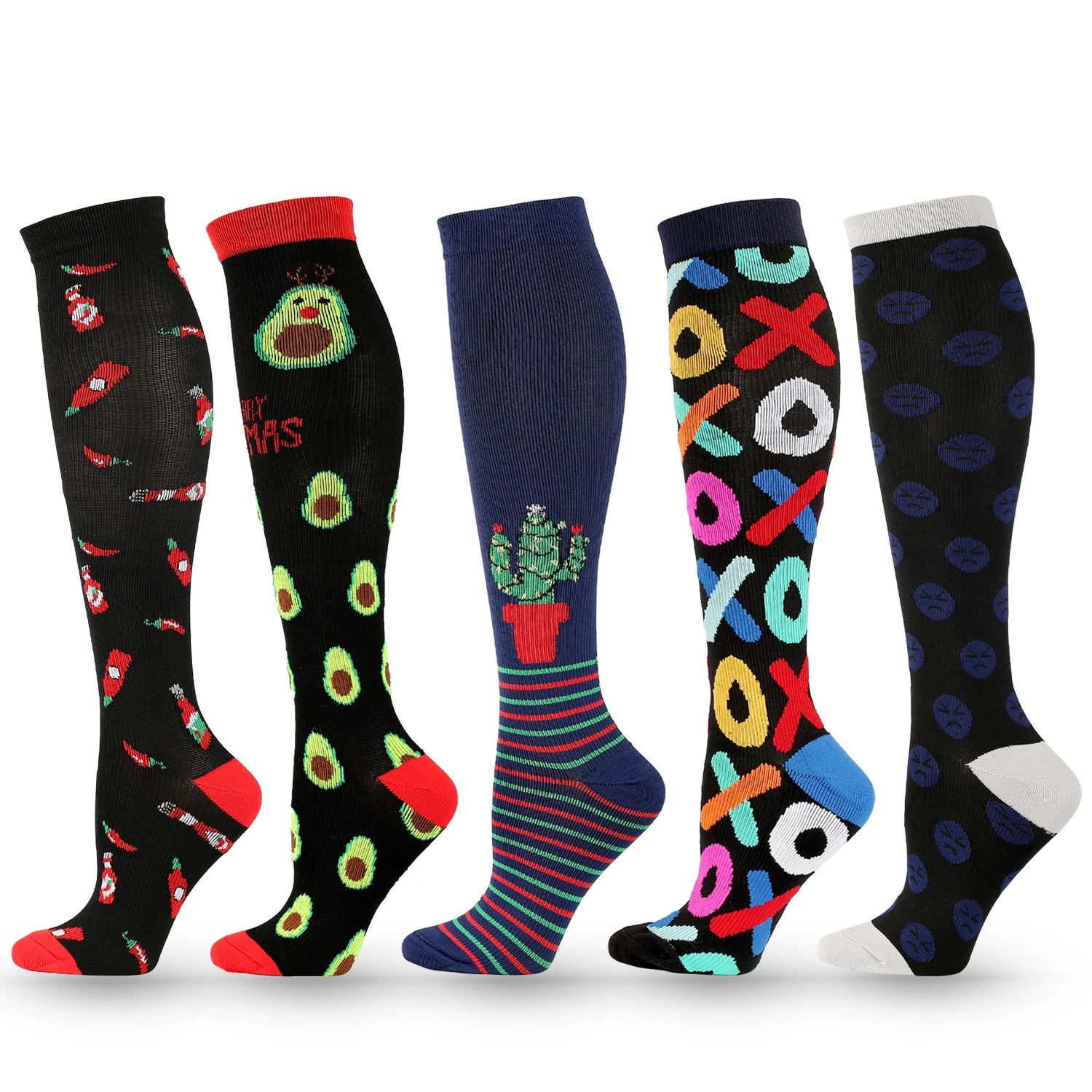 New Interesting Pattern Compression Stockings Neutral Sports Socks Football Basketball Cycling Socks Skateboard Socks