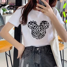 Cheap Women's Wreath T-shirt Cute Mickey's head clothes ladies short sleeve Kawaii Tees top graphic T-shirt   printing T-shirt female