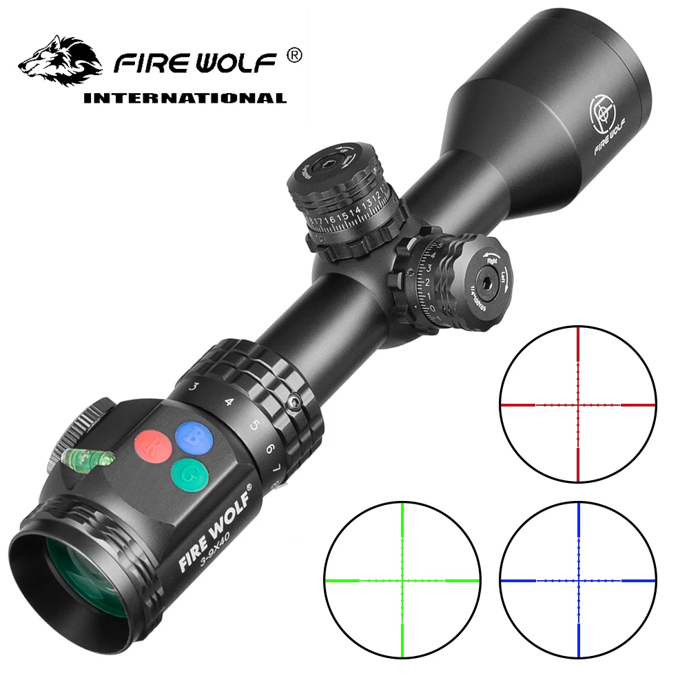 Охотничий прицел 3-9X40 тактический оптический для винтовки с RGB кнопкой и
