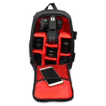 

Upgrade Waterproof multi-functional Digital DSLR Camera Video Bag with Rain Cover SLR Camera Bag PE Padded for Photographer(Red,