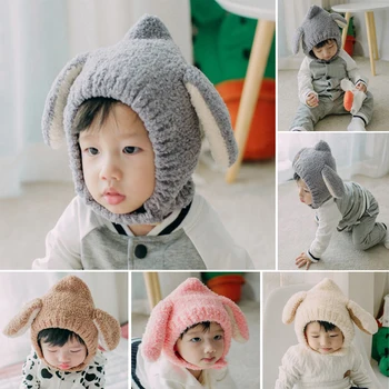 

Baby Rabbit Ears Hat Infant Toddler Autumn Winter Velvet Caps Children Baby Bunny Beanie Hats Accessories Photography Props