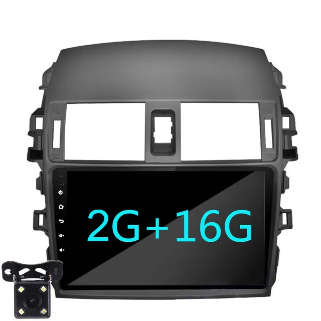 Android Radio Cam Android 9,1 2 Din автомобильный радиоприемник для Защитные чехлы для сидений, сшитые специально для Toyota Corolla 2008 2009 2010 2011 2012 2013 автомобильный мультимедийный плеер gps навигации стерео BT WIF - Цвет: Android Radio Cam
