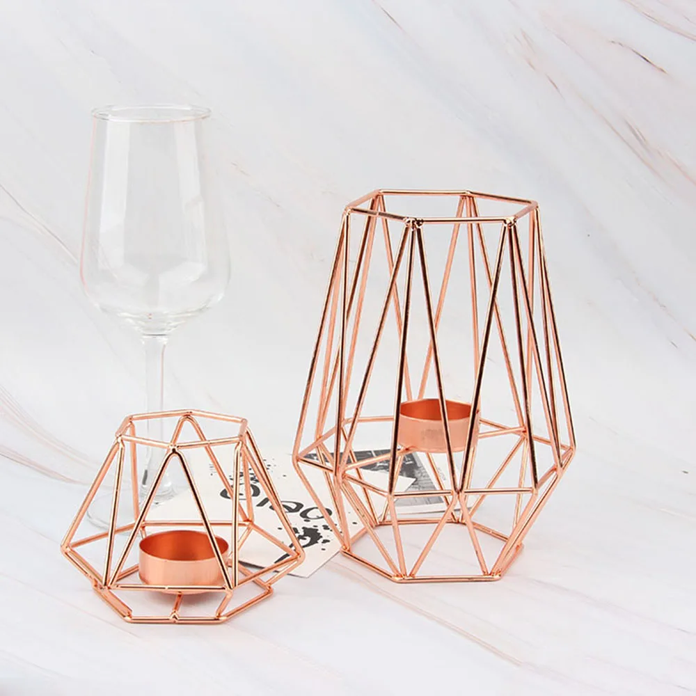 in Nordic light luxury golden candle holder ins wrought iron romantic aroma candle holder simple European ornaments metal
