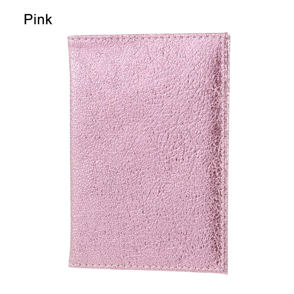 Блестящая блестящая сумка-держатель для паспорта из искусственной кожи, визитная карточка, Обложка для паспорта, дорожный кредитный держатель для карт, Обложка Для водительских прав - Цвет: pink