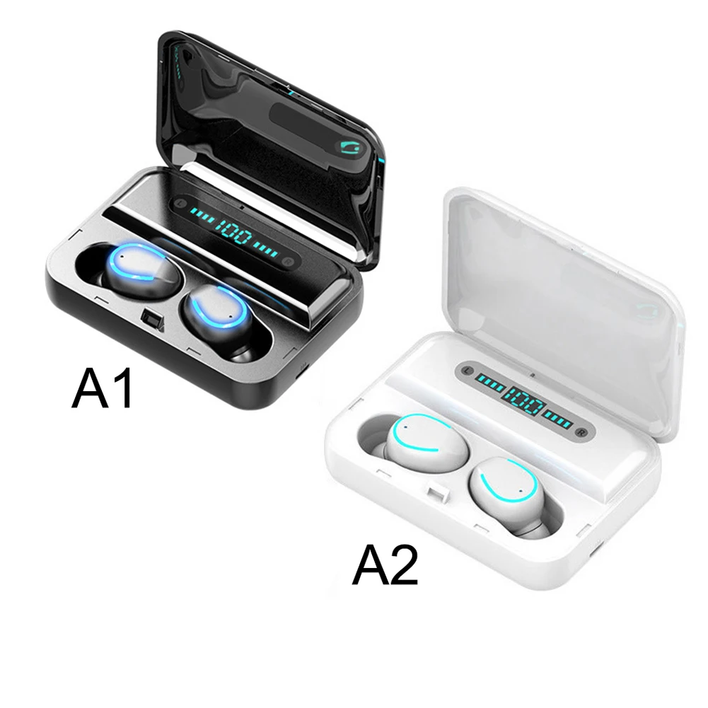 V5.0 Bluetooth стерео наушники беспроводные IPX7 водонепроницаемые сенсорные наушники гарнитура 3600 мАч светодиодный дисплей с аккумулятором чехол