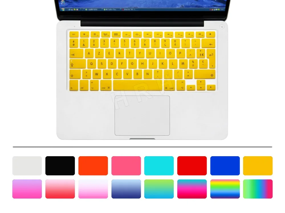 Лидер продаж мягкий силиконовый чехол для клавиатуры AZERTY во французском стиле Mac