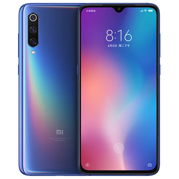 Мобильный телефон Snapdragon 128 с глобальной ПЗУ Xiaomi mi 9 mi 9, 6 ГБ, 855 ГБ, четыре ядра, 6,39 дюйма, 1080P AMOLED, 48MP, с тройной камерой, смартфон - Цвет: Blue