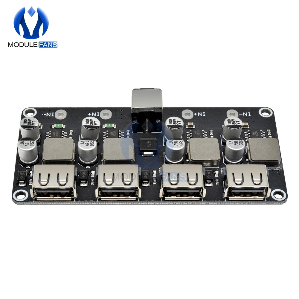 4-канальный Usb QC3.0 Qc2.0 постоянного тока Dc понижающий преобразователь зарядки понижающий модуль 6-32V 9V 12V 24V постоянного тока до быстрое зарядное устройство цепи B