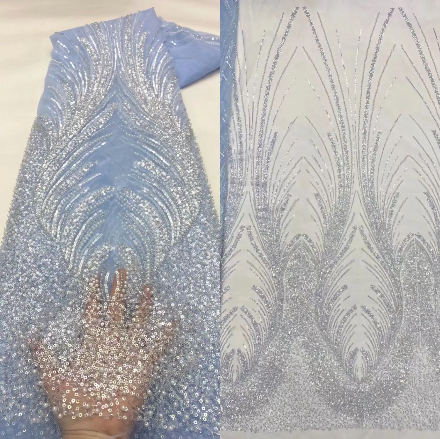 

New Lace Fabric African Lace Fabric S-1068689 High Quality Lace Beaded French Nigerian Lace Fabrics