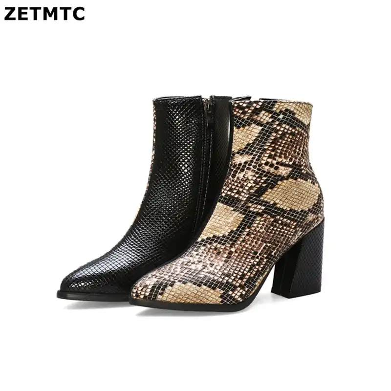 snakeskin booties