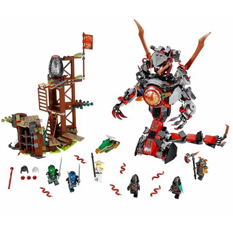

Bela 10583 Ninja Dawn of Iron Doom Mini Figures Set Compatible Ninjagoes 70626 Building Blocks Toys for kids 734 PCS