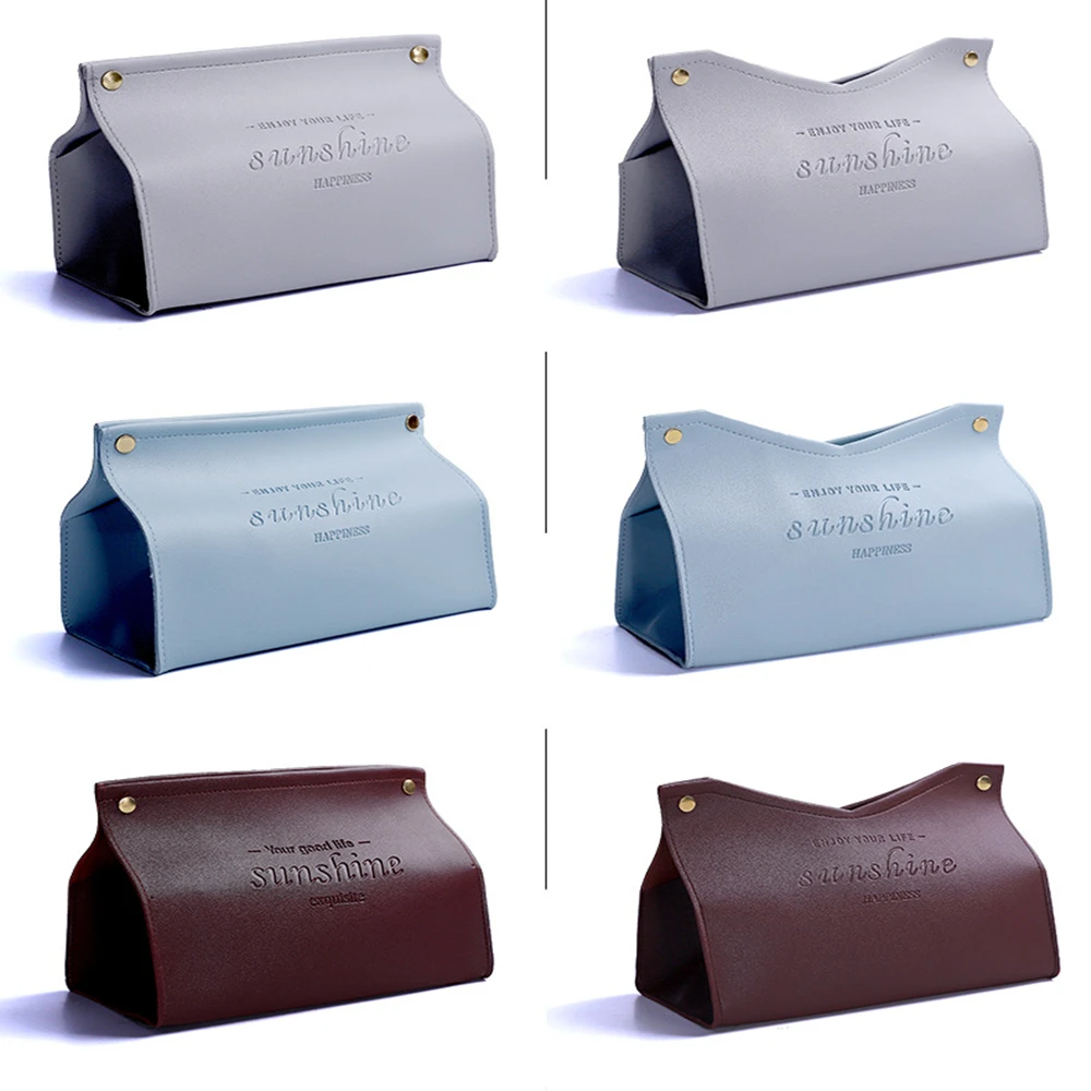 Nordic Umwelt PU Leder Serviettenhalter Faltbare Tissue Box Home Office Wasserdicht Staubdicht Lagerung Box Kleinigkeiten Ontainer – Detail 6