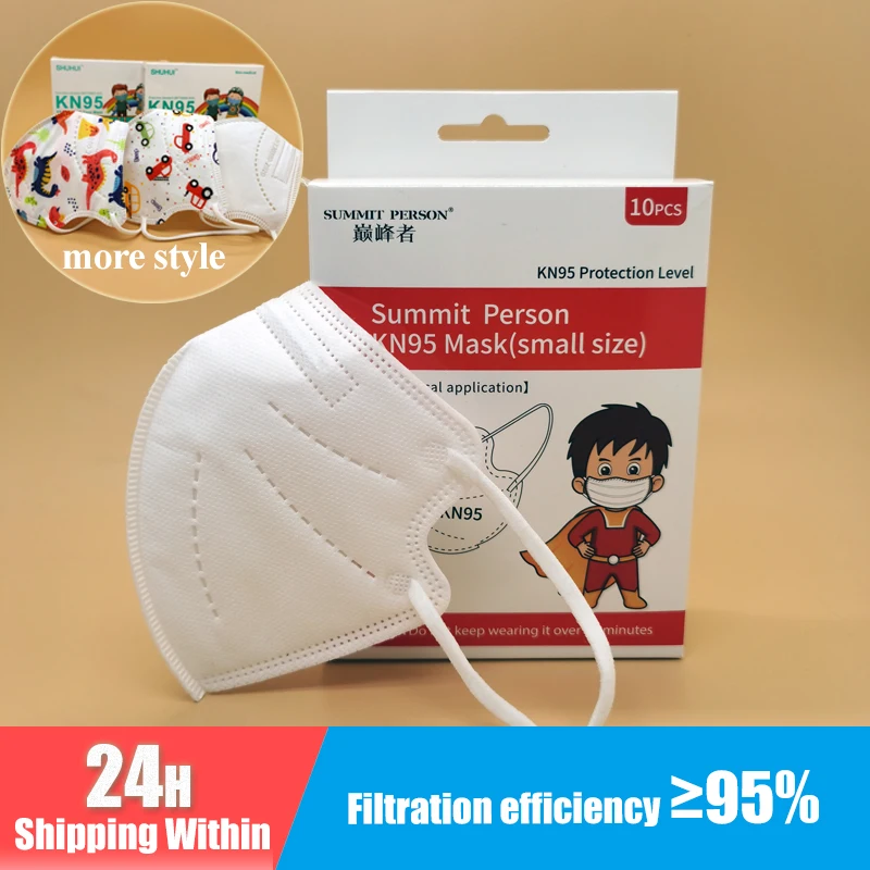 Mascarilla KN95 de 5 capas con filtro FFP2 para niños y niñas, máscara facial con respirador CE, antipolvo, para chico y Chica, 2021