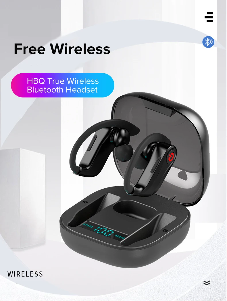 Беспроводные спортивные наушники TWS Bluetooth 5,0 наушники с ушным крюком для бега с шумоподавлением стерео наушники с микрофоном IPX4 водонепроницаемые
