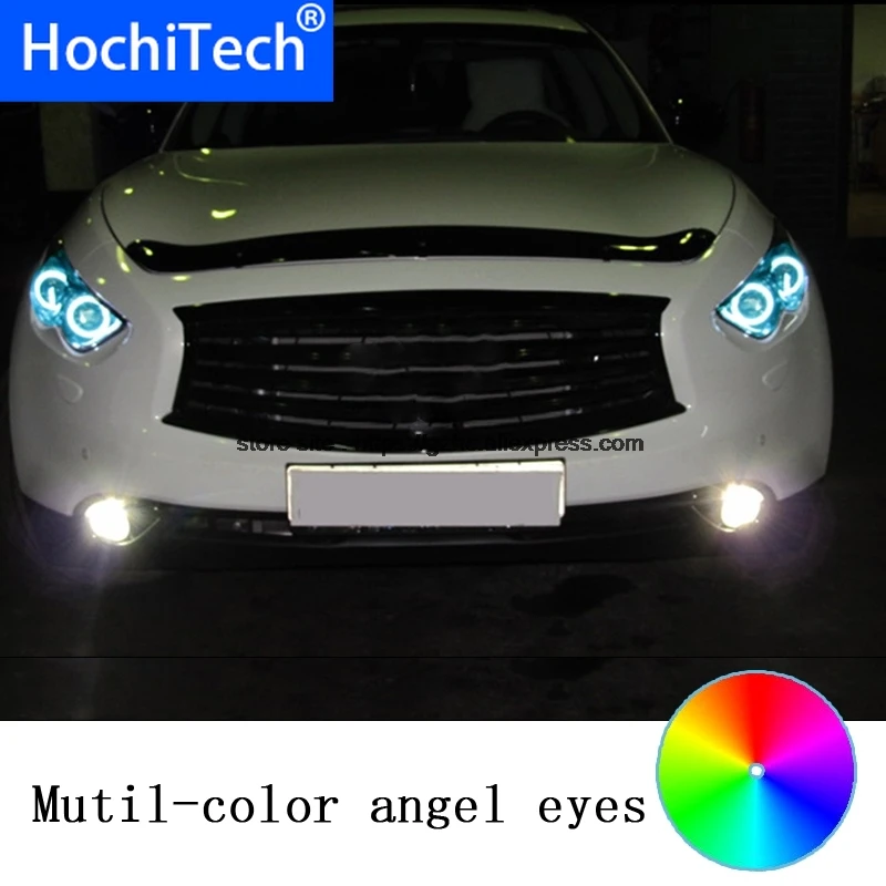 

HochiTech For Infiniti FX QX70 FX35 FX37 FX50 09-13 car styling RGB LED Demon Angel Eyes Kit Halo Ring Day Light remote control