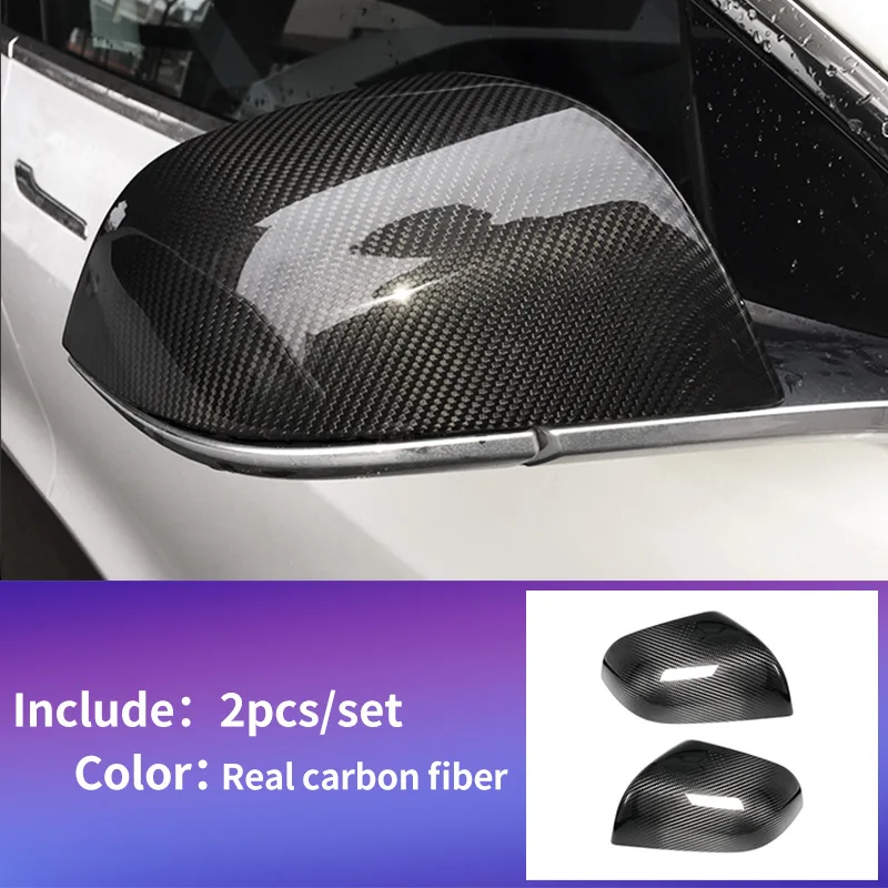 Carbon fiber 2pcs Крышка зеркала заднего вида для Tesla модель 3 аксессуары/автомобильные аксессуары модель 3 tesla три tesla модель 3 карбон/аксессуары - Название цвета: Carbon fiber 2pcs