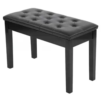 

Best Double Piano Stool Duet Double Concert Piano PU Leather Padded Chair Stool Storage