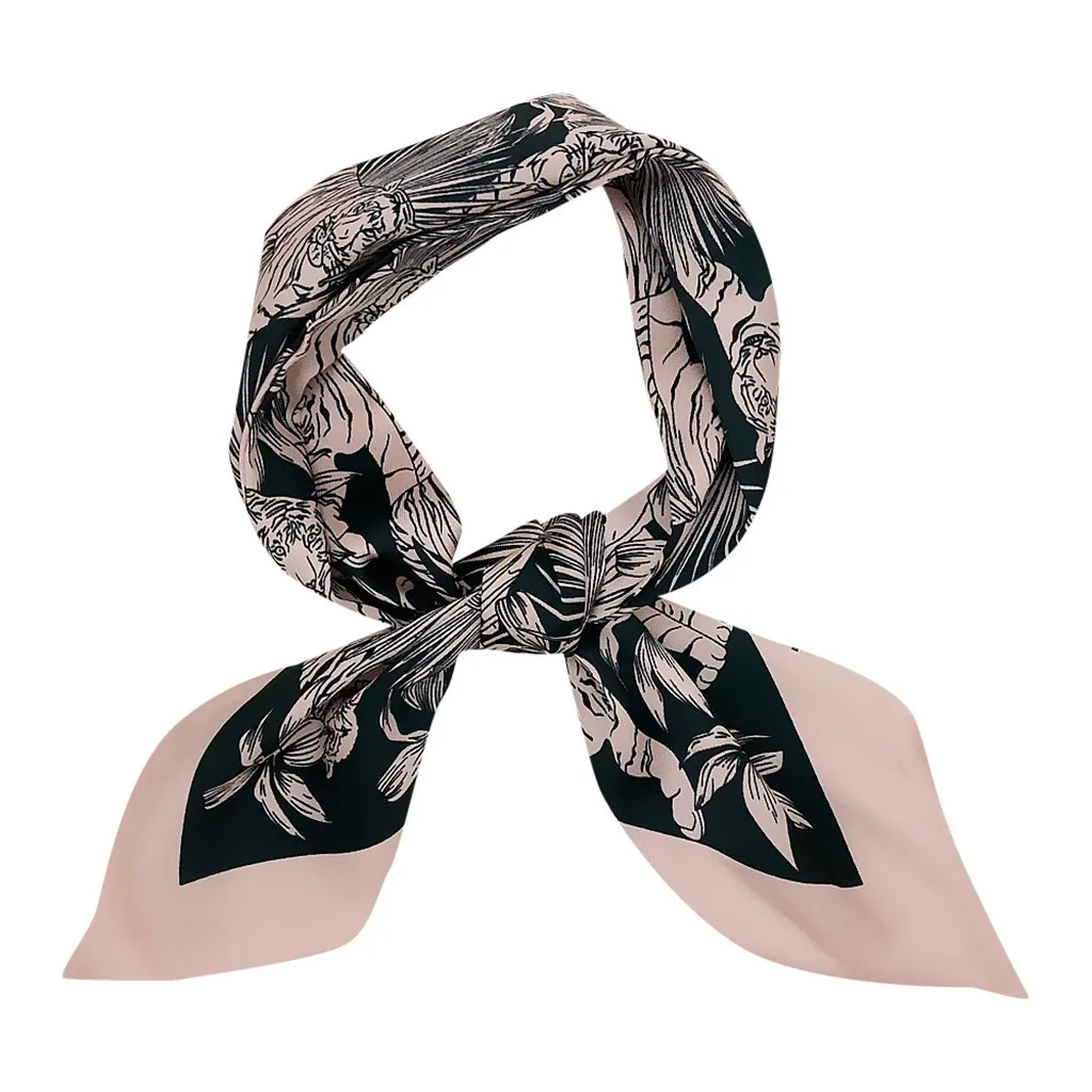 Luxury Scarf Women Scarves Designer Fashion Ladies Hand Made Bag Hat Headband Tied Handle Small Ribbon Silk Scarf Foulard Femme