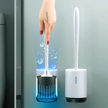 

Silicone TPR Toilet Brush and Holder Quick Drain Cleaning Brush Tools for Toilet Household WC Bathroom Accessories Sets
