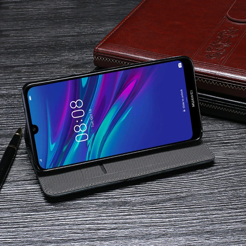 Для Huawei Y6 Pro чехол Роскошный Ретро заклепки Флип Бумажник кожаный чехол для Huawei Y6 Pro телефон чехол Аксессуары
